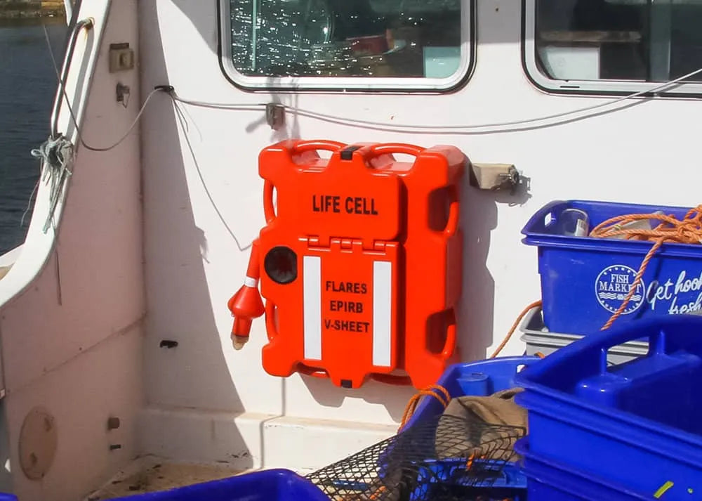 Life Cell The Crewman Emergency Pod Grab Case Flotation Device for up to 8 People - Orange - PROTEUS MARINE STORE