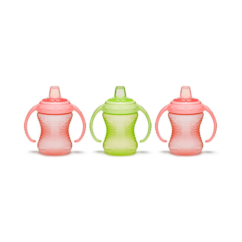 Munchkin Mighty Grip Cup Pink & Green 10Oz 3pk