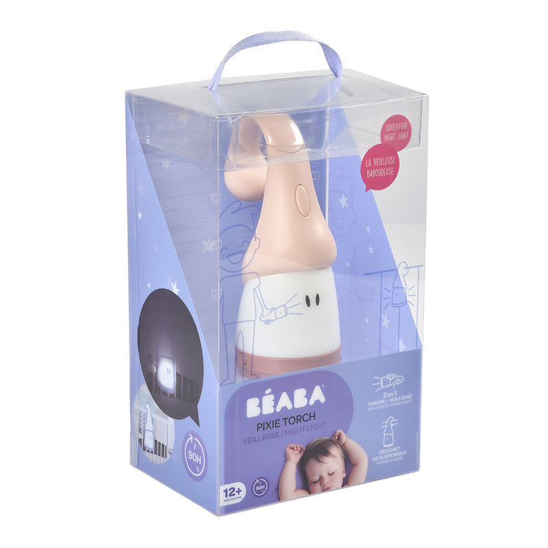 Béaba Pixie Torch 2-in-1 Portable Night Light - Chalk Pink