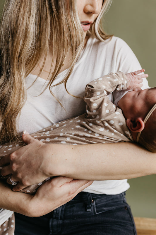Copper Pearl Newborn Gown Fawn