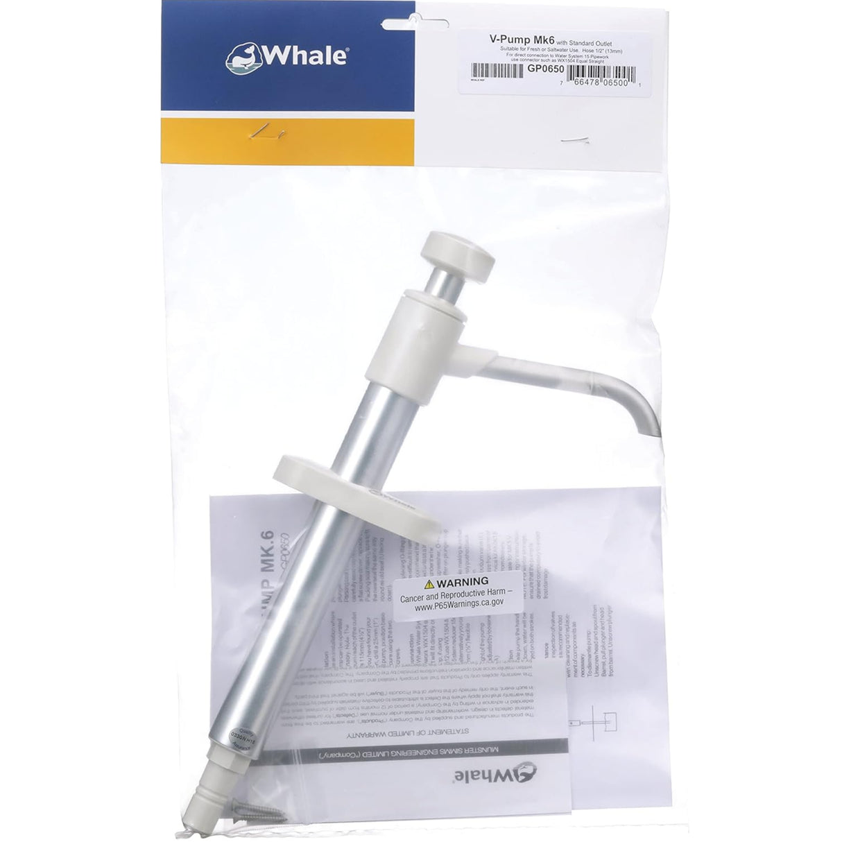 Whale GP0650 V Mk6 Manual Galley Pump - 8 LPM For Fresh Water & Saltwater