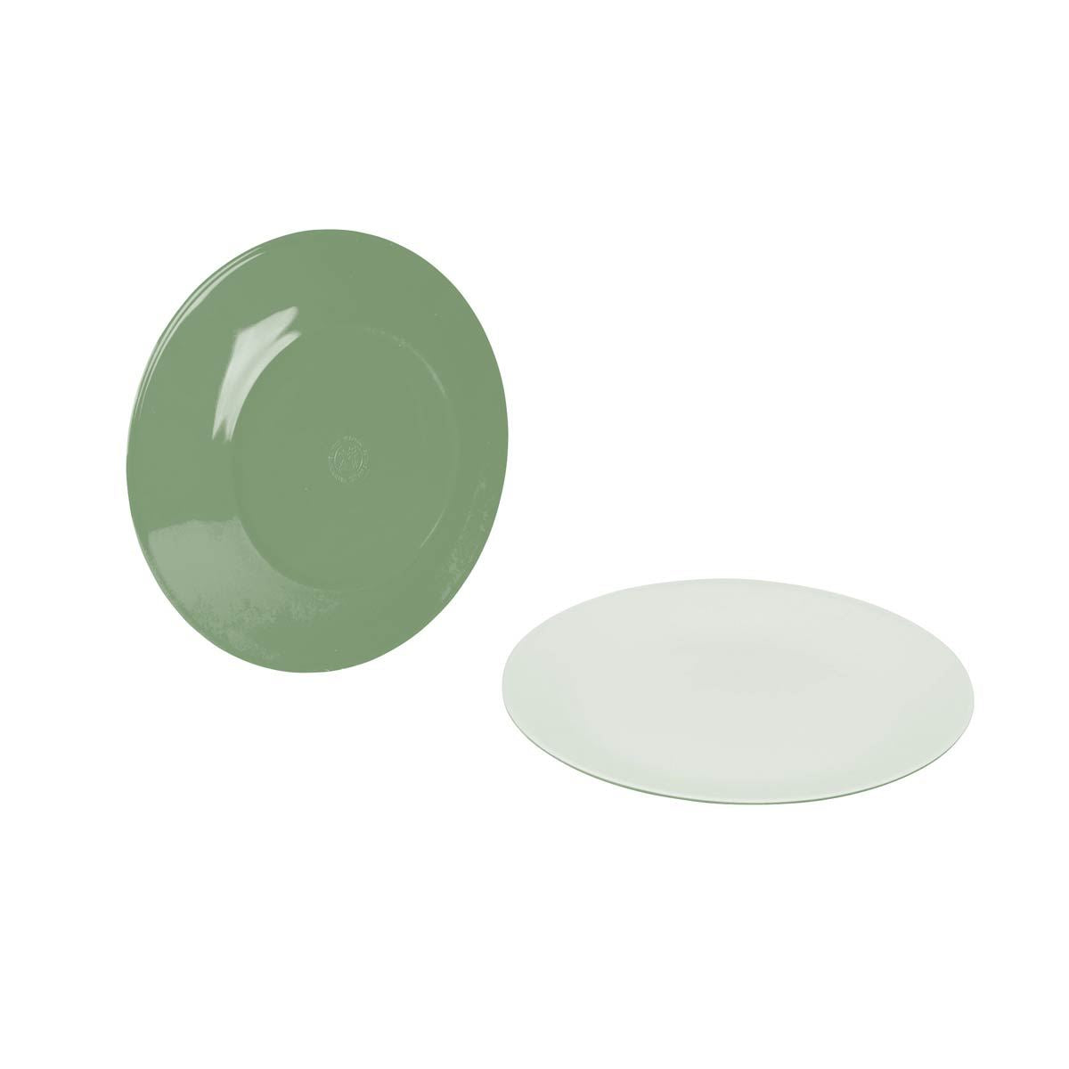 Bo-Camp Dinner Plate Two Tone Melamine 4 Pieces Green