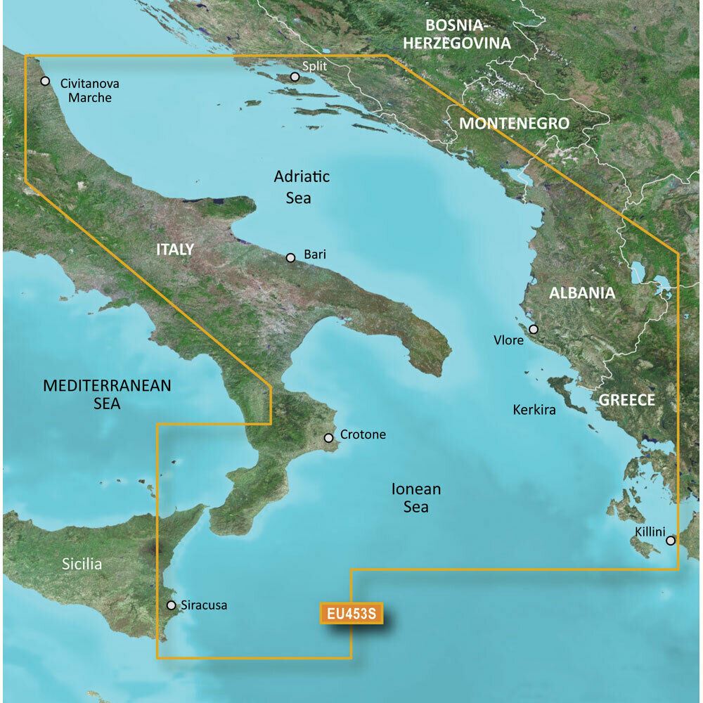 Garmin BlueChart G3 Vision - VEU453S: Adriatic Sea, South Coast - PROTEUS MARINE STORE