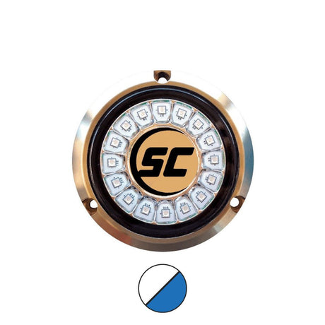 Shadow-Caster SCR-16 Underwater 4" Bronze LED Light - Blue & White - PROTEUS MARINE STORE