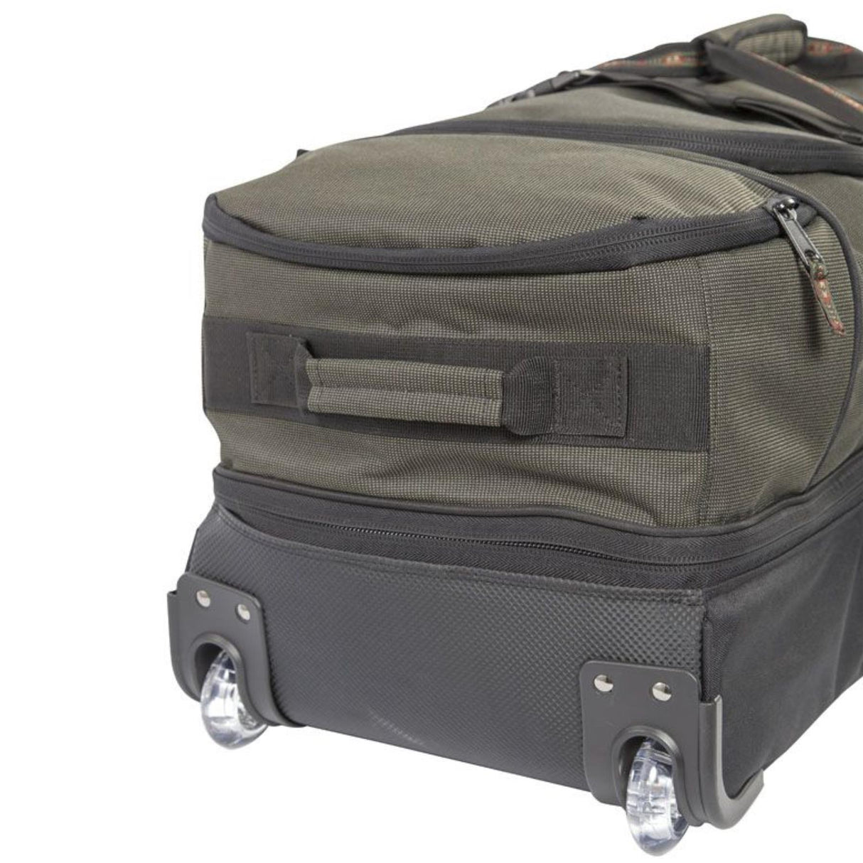 Snowbee XS Deluxe Travel Rolling Bag with PullOut Handle, For Fishing, Green/Black