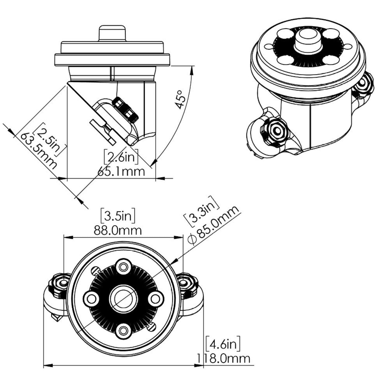 Railblaza HEXX Track Mount 45