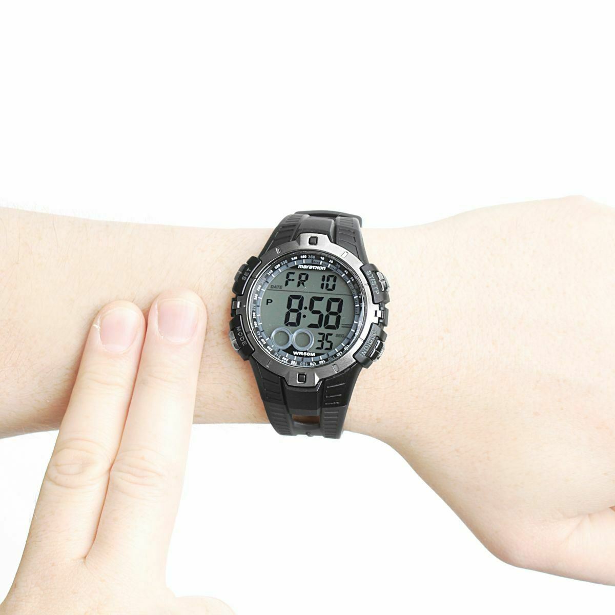 Mens Marathon Full-Size Digital Watch - Black/Grey