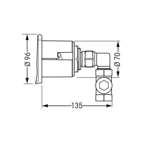 Water Inlet Elbow+White Round Cover