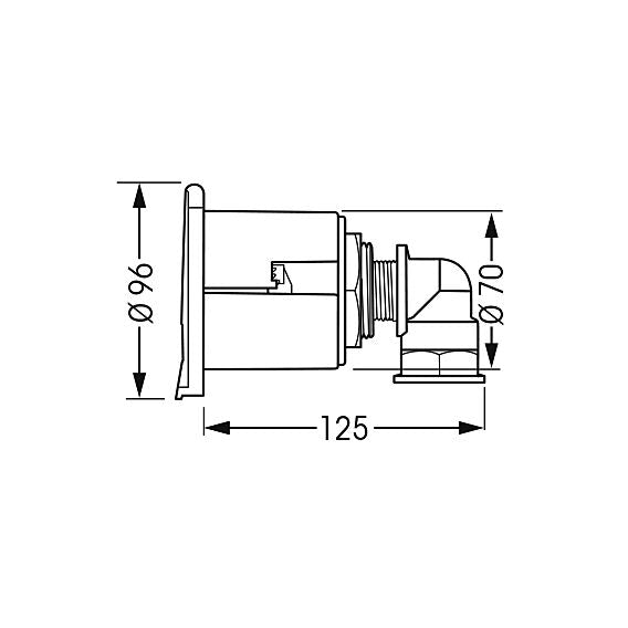 Water Outlet Elbow+White Round Cover