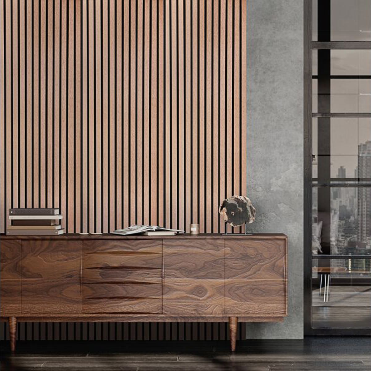 Fuse Acoustic Wooden Wall Panel Brushed Copper 2400mm(H) x 600mm(W)