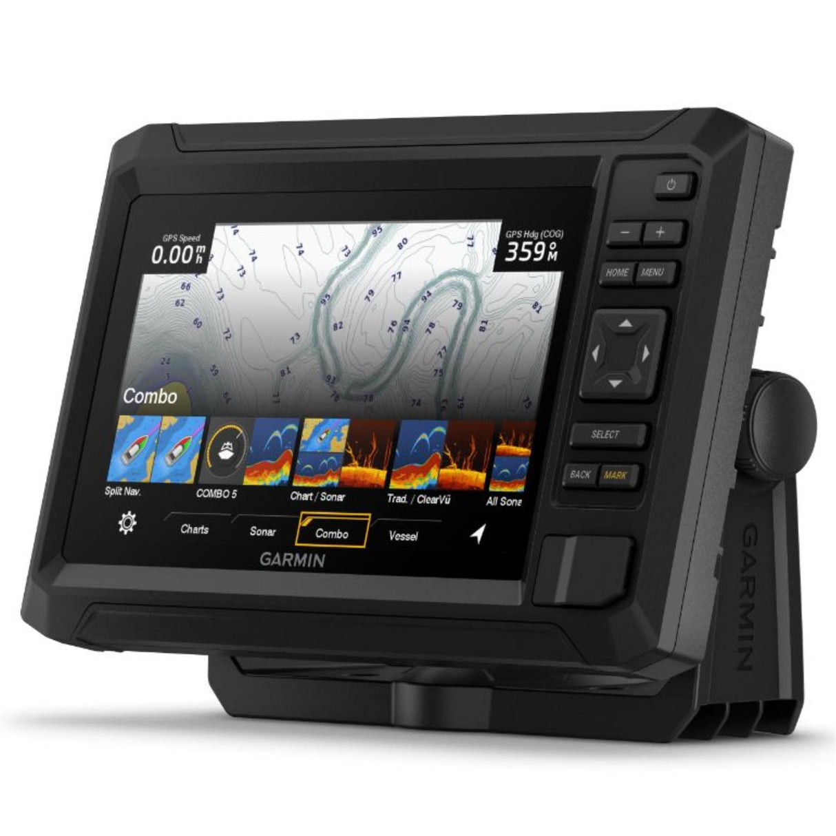 Garmin ECHOMAP UHD2 75cv 7" Marine Chartplotter, Traditional & ClearVu Sonar, IPX7