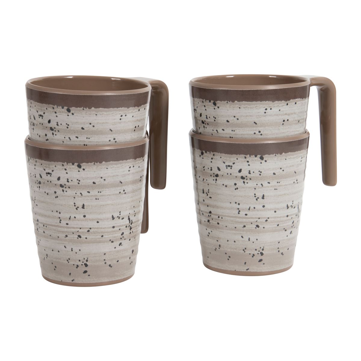 Bo-Camp Mug Halo L Melamine 4 Pieces Beige