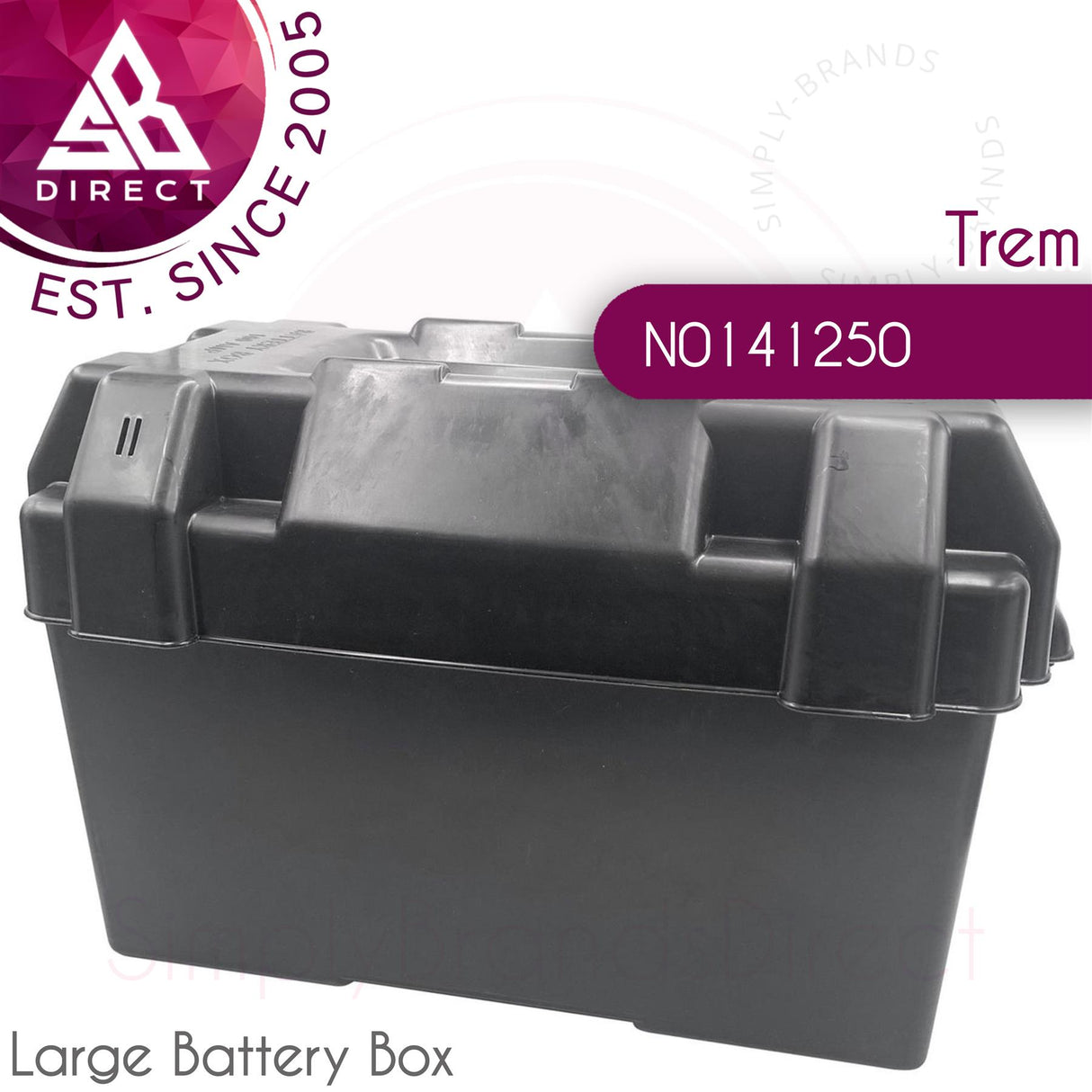 Trem Large Battery Box with Strap 200 x 410 x 250mm High