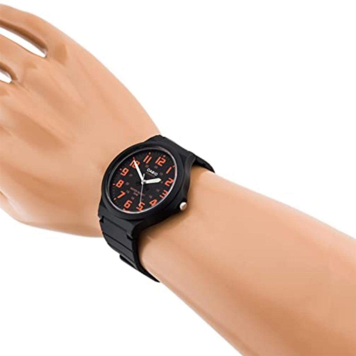 Mens Analogue Watch with Resin Strap - Black