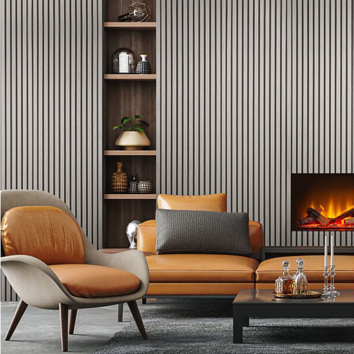 Fuse Acoustic Wooden Wall Panel Grey Oak 2400mm(H) x 600mm(W)