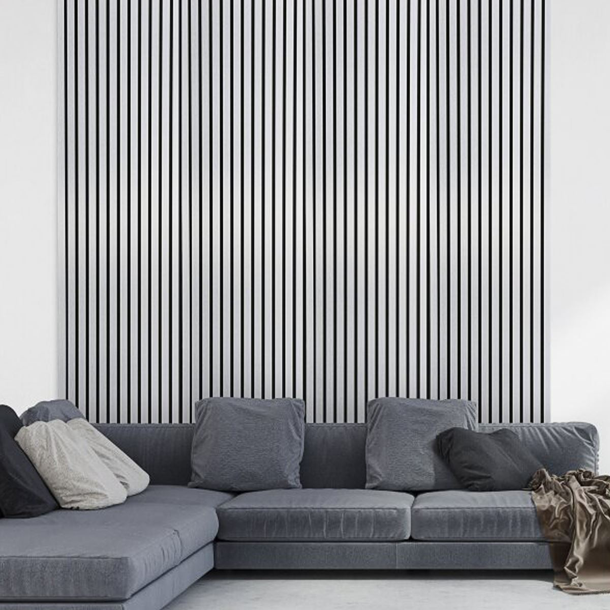 Fuse Acoustic Wooden Wall Panel Brushed Steel 2400mm(H) x 600mm(W)