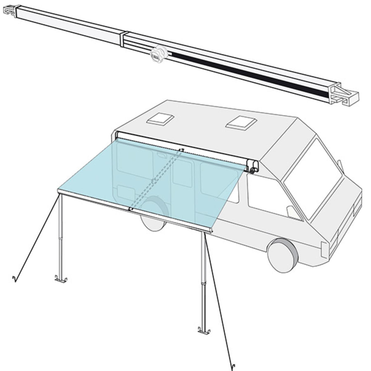 Fiamma Rafter Awning Tension Adjustable for F45/ F65/ F80 Awnings - 98655A007