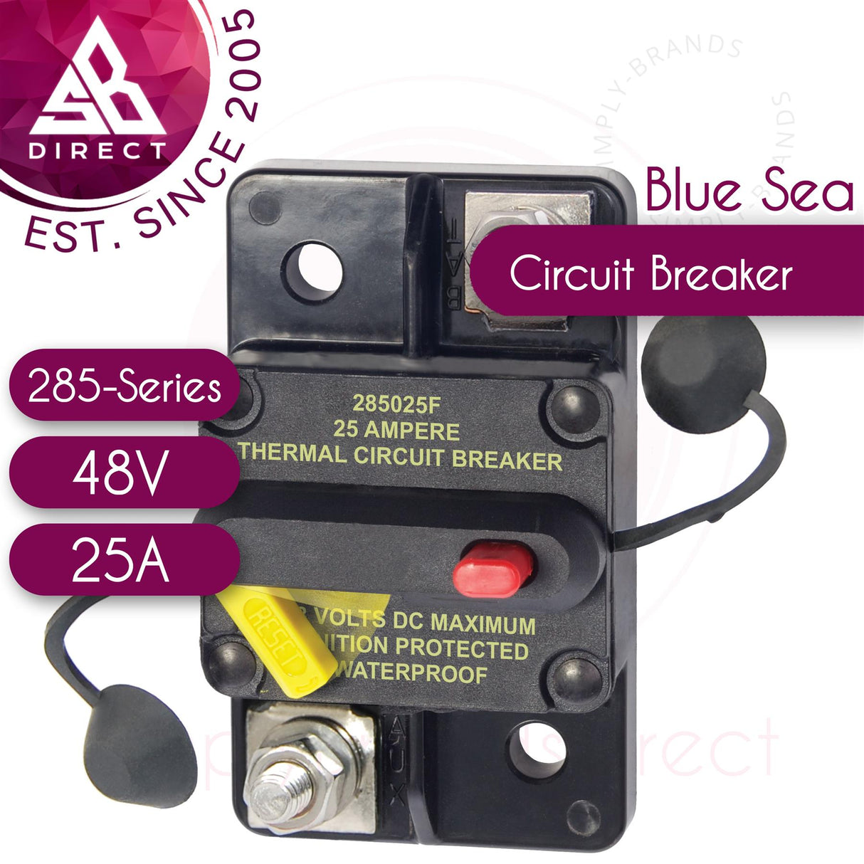 Blue Sea 285 Surface Mount Circuit Breaker 25A