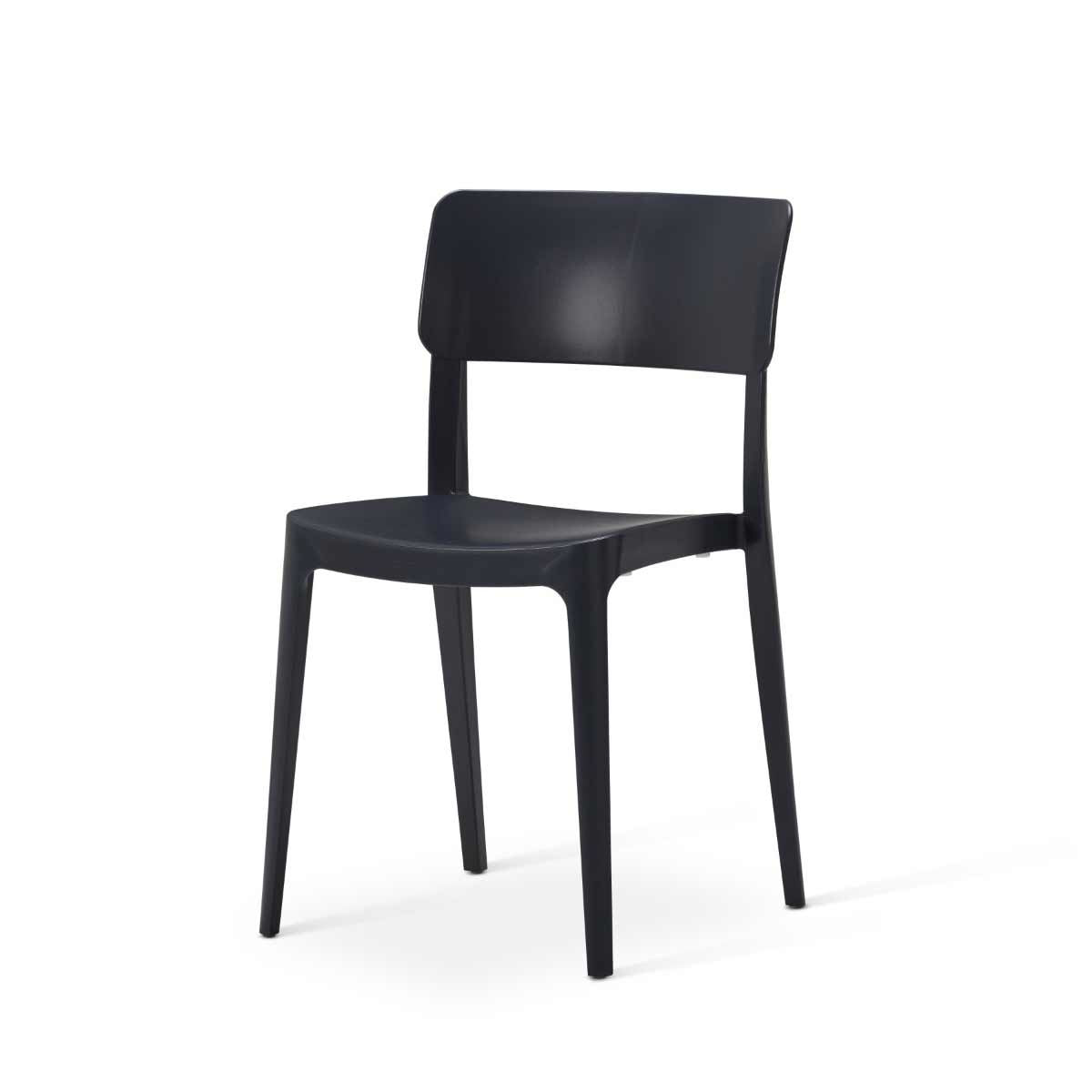 Tabilo Vivo Polypropylene Side Chair for Contract Use - Dark Grey