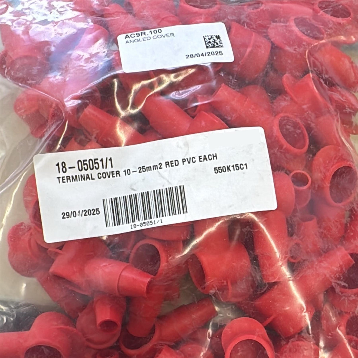 2x AMC Battery Terminal Cover 10-25mm2 Red PVC Cable Terminals Insulating