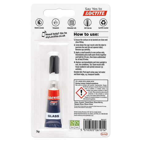 Loctite Super Glue Glass Bond 3g - PROTEUS MARINE STORE