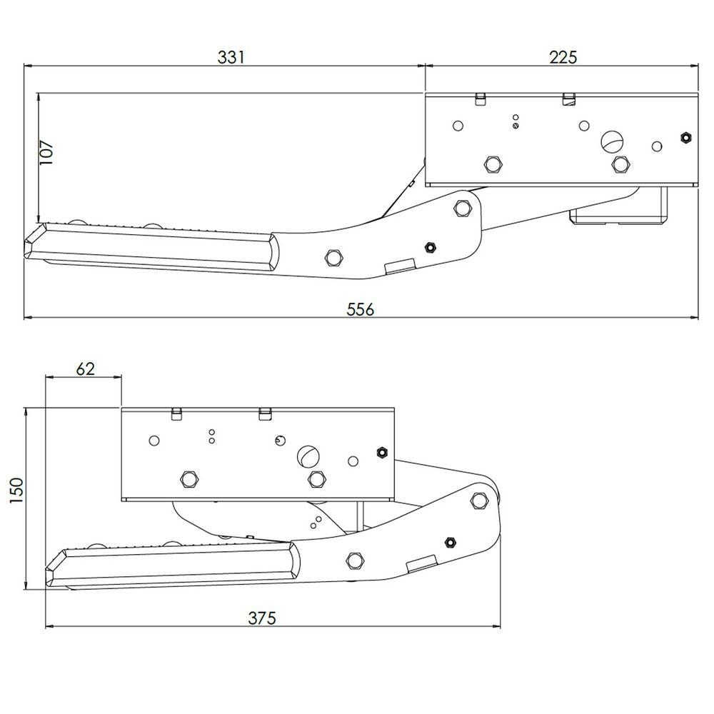 Lippert Electric Single Step Seesaw Motion 500mm(W) Footboard for Caravan Motorhome