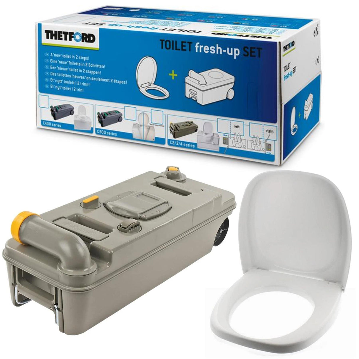 Thetford C2 C3 C4 Fresh Up Set Caravan Toilet Cassete Waste Tank Right Hand