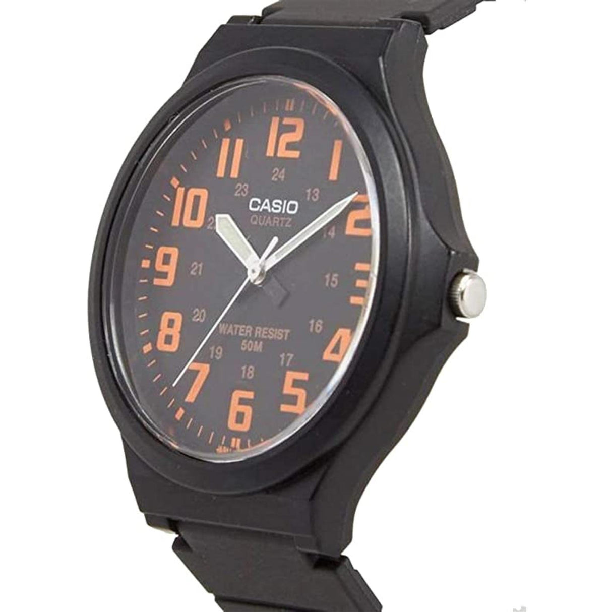 Mens Analogue Watch with Resin Strap - Black