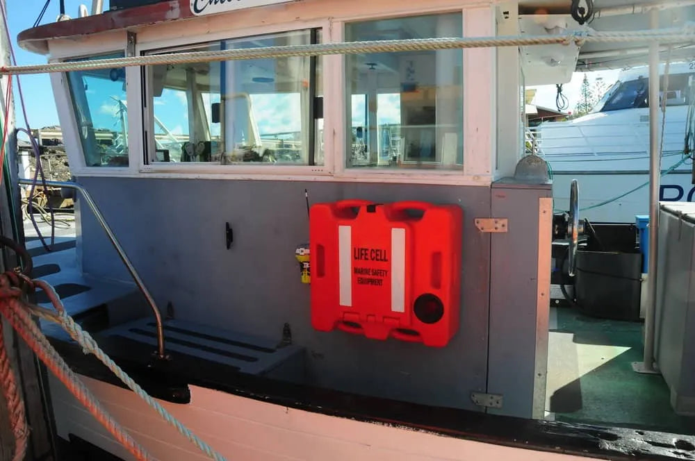 Life Cell Trawlerman Emergency Pod Grab Case Flotation Device for up to 6 People - Orange - PROTEUS MARINE STORE