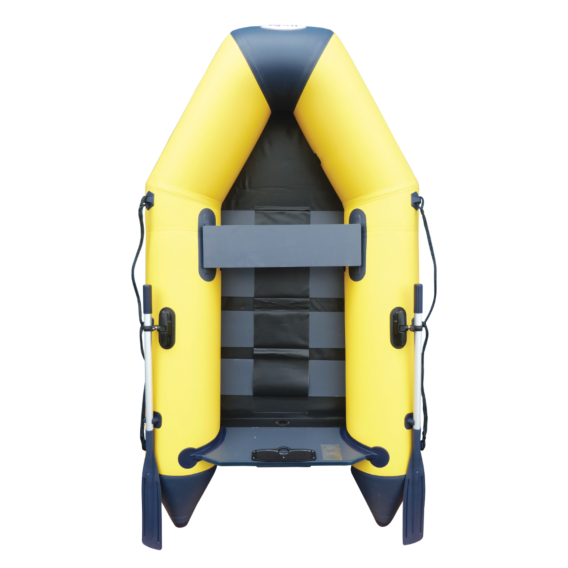 2.50m Yellow WavEco Ultra inflatable boat with a solid transom & slatted Floor