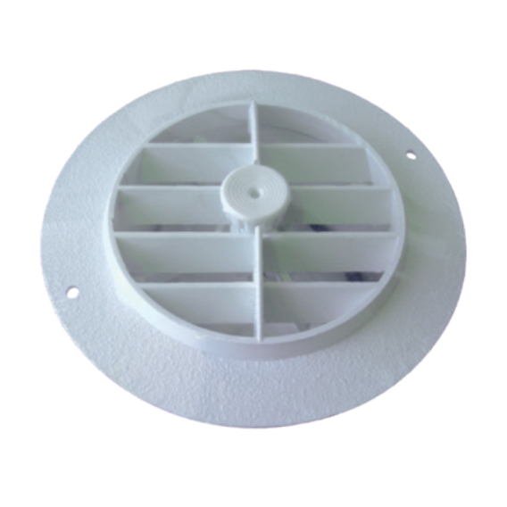 100 mm (4") Round Damper Vent , Off, white