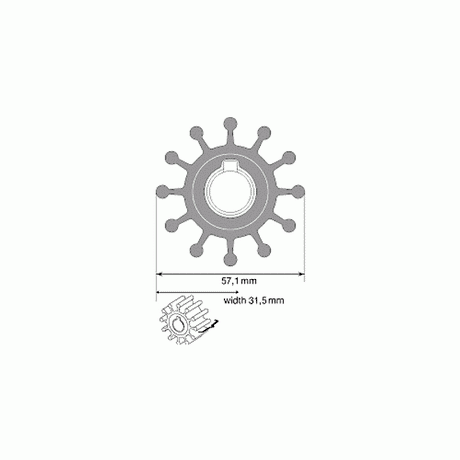 Johnson 09-801B Impeller Kit for F5B and Volvo Penta Pumps (Neoprene) - PROTEUS MARINE STORE