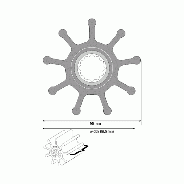 Johnson 09-802B Impeller Kit for F9 Pumps (Neoprene) - PROTEUS MARINE STORE