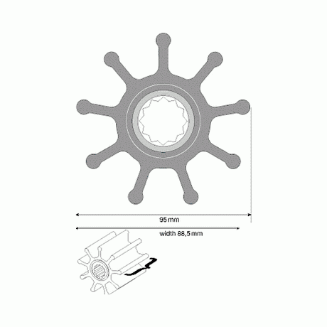 Johnson 09-802B Impeller Kit for F9 Pumps (Neoprene) - PROTEUS MARINE STORE