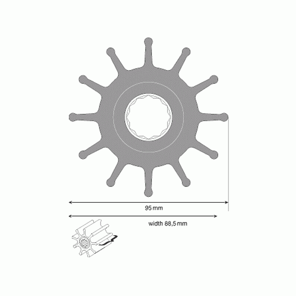 Johnson 09-814B Impeller Kit for F9 Pumps (Neoprene) - PROTEUS MARINE STORE