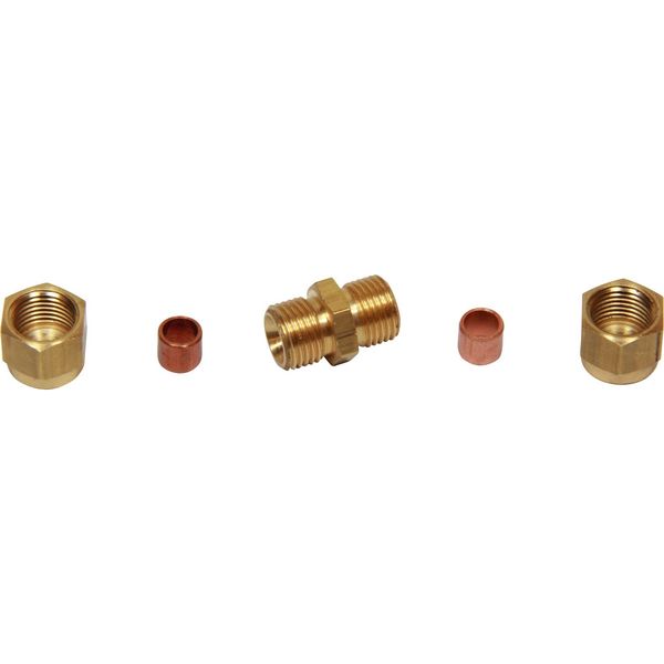 AG Brass Straight Coupling 3/16" x 3/16" - PROTEUS MARINE STORE