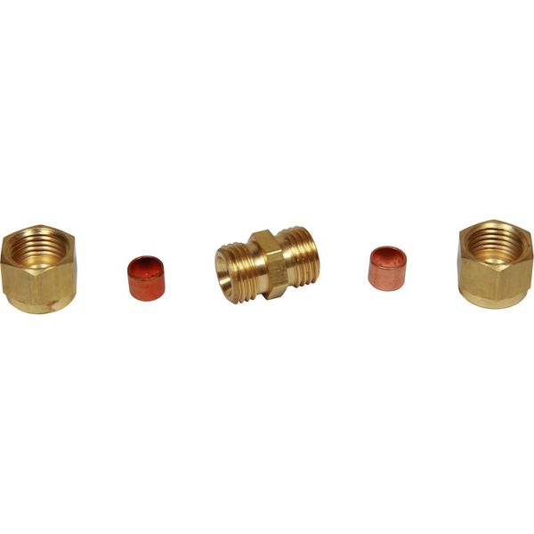 AG Brass Straight Coupling 1/4" x 1/4" - PROTEUS MARINE STORE