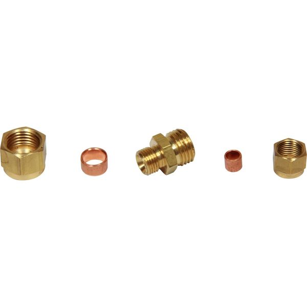 AG Brass Straight Coupling 5/16" x 3/16" - PROTEUS MARINE STORE