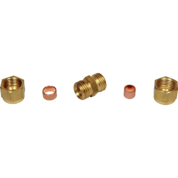 AG Brass Straight Coupling 5/16" x 1/4" - PROTEUS MARINE STORE