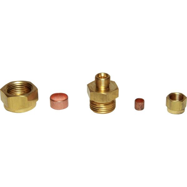 AG Brass Straight Coupling 3/8" x 3/16" - PROTEUS MARINE STORE