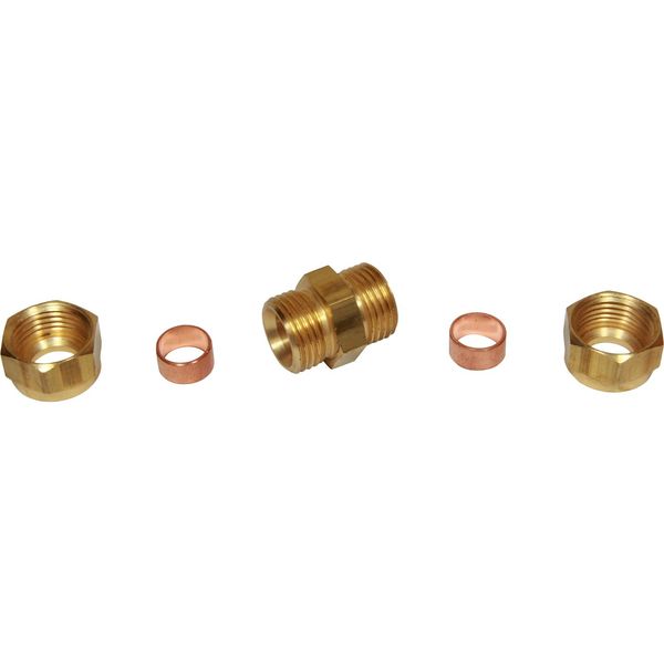 AG Brass Straight Coupling 1/2" x 1/2" - PROTEUS MARINE STORE
