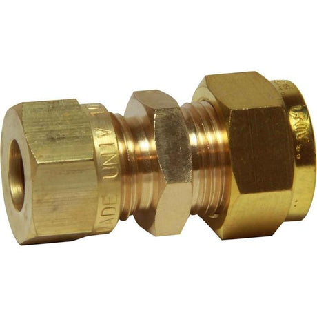 Wade Brass Straight Coupling 3/8" Tube x 15mm Tube - PROTEUS MARINE STORE