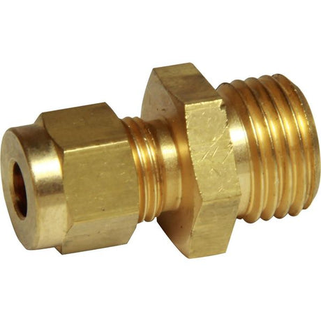 AG Brass Male Stud Coupling 3/16" x 1/4" BSP - PROTEUS MARINE STORE