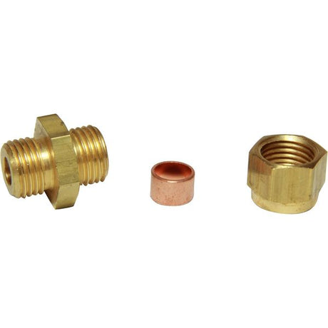 AG Brass Male Stud Coupling 5/16" x 1/4" BSP - PROTEUS MARINE STORE