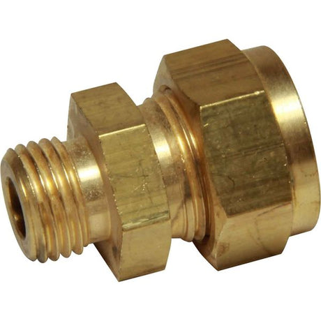 AG Brass Male Stud Coupling 3/8" x 1/4" BSP - PROTEUS MARINE STORE