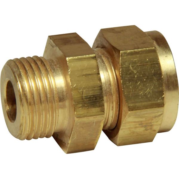 AG Brass Male Stud Coupling 3/8" x 3/8" BSP - PROTEUS MARINE STORE
