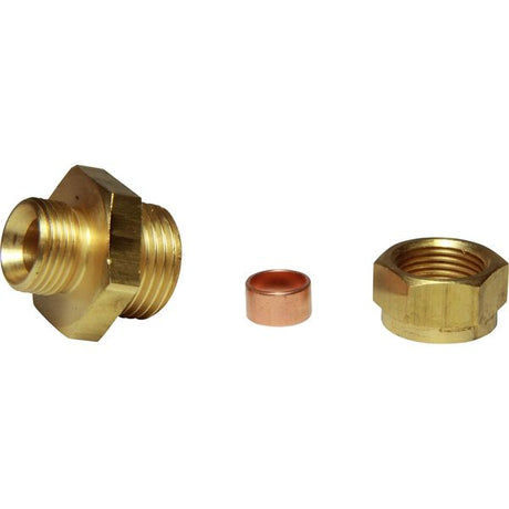 AG Brass Male Stud Coupling 3/8" x 1/2" BSP - PROTEUS MARINE STORE