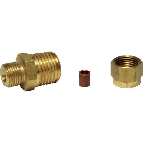 AG Brass Male Stud Coupling 1/8" x 1/4" BSP Taper - PROTEUS MARINE STORE
