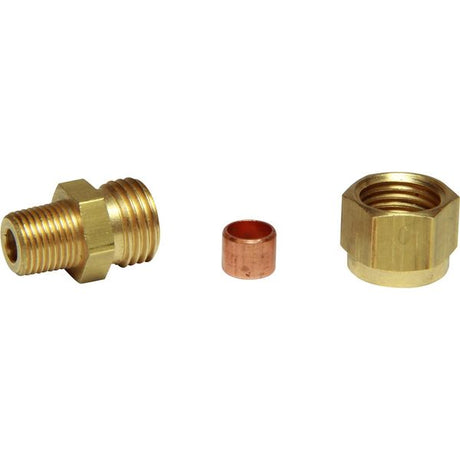 AG Brass Male Stud Coupling 1/4" x 1/8" BSP Taper - PROTEUS MARINE STORE
