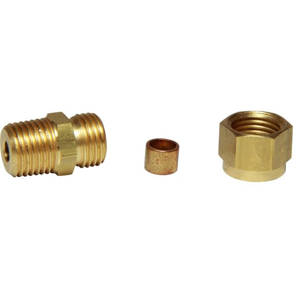 AG Brass Male Stud Coupling 1/4" x 1/4" BSP Taper - PROTEUS MARINE STORE